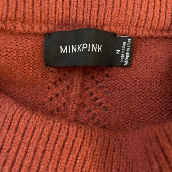 MinkPink Always Off the Shoulder Sweater Cranberry - Picture 3 of 4